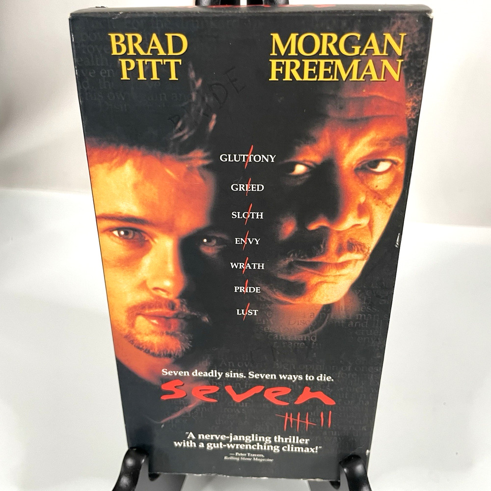 Seven (1996) VHS - Brad Pitt, Morgan Freeman - Serial Killer Horror Thriller